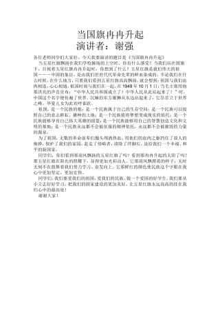 当国旗冉冉升起