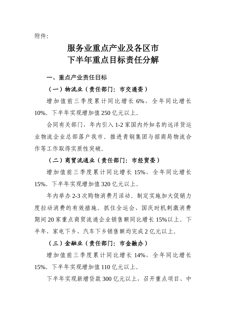 服务业重点产业及各区市_第1页