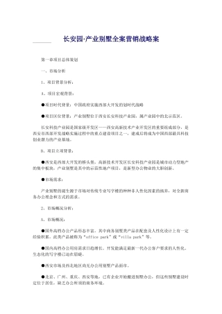 某别墅营销战略全案