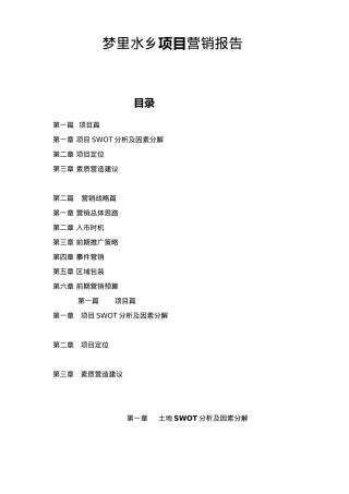 梦里水乡项目营销报告55(1)