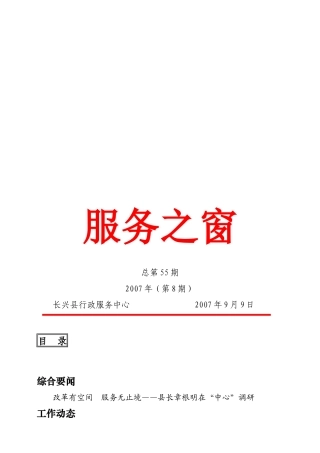 某行政服务中心服务之窗