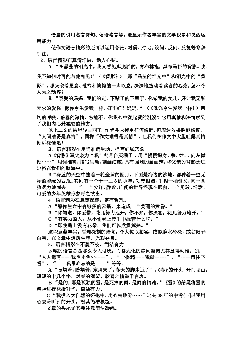 考场作文语言之精彩教案_第2页