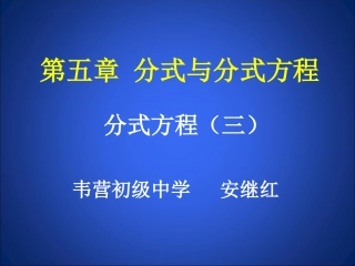 分式方程第三课时