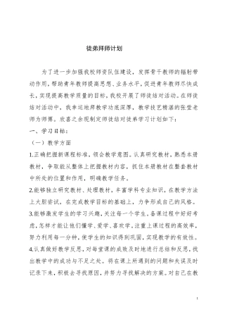 师徒结对徒弟计划