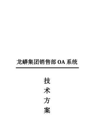 某集团销售部OA系统技术方案书
