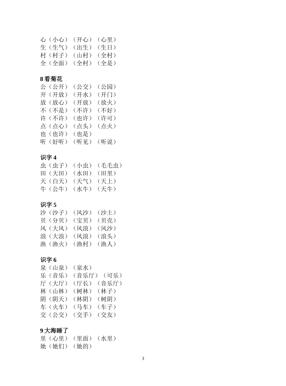 （中小学精品）苏教版第一册扩词_第3页