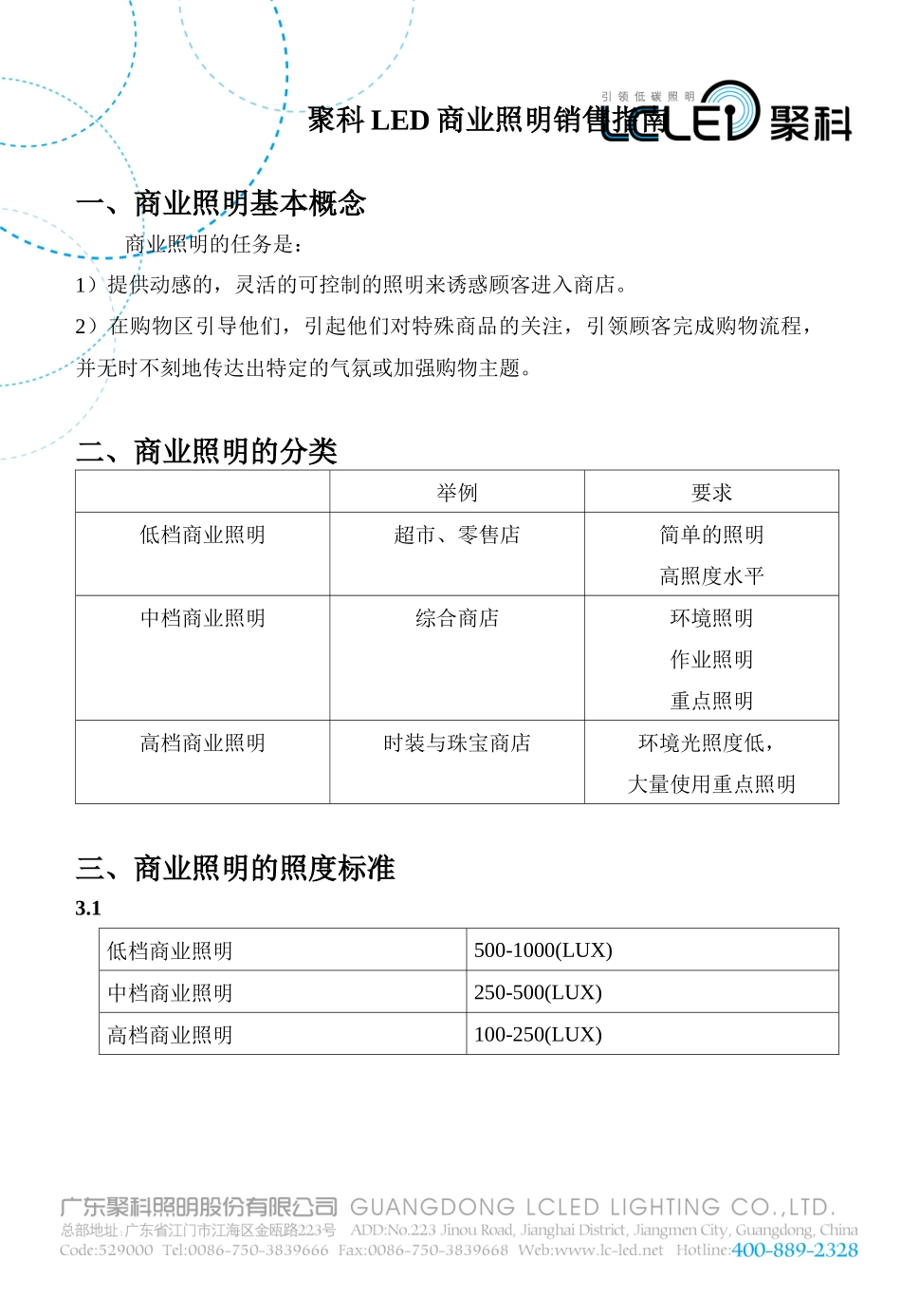聚科商业照明销售指南_第1页