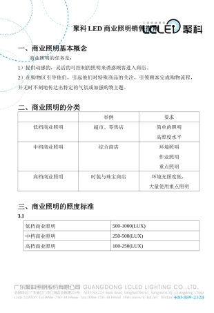 聚科商业照明销售指南