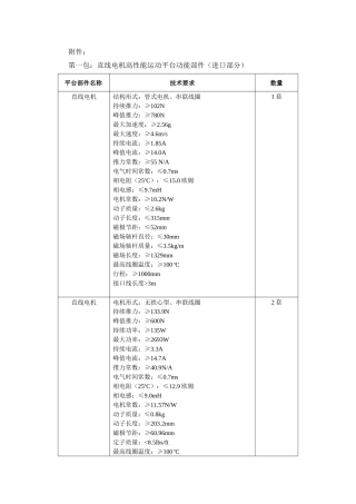 第一包直线电机高性能运动平台功能部件(进口部分)