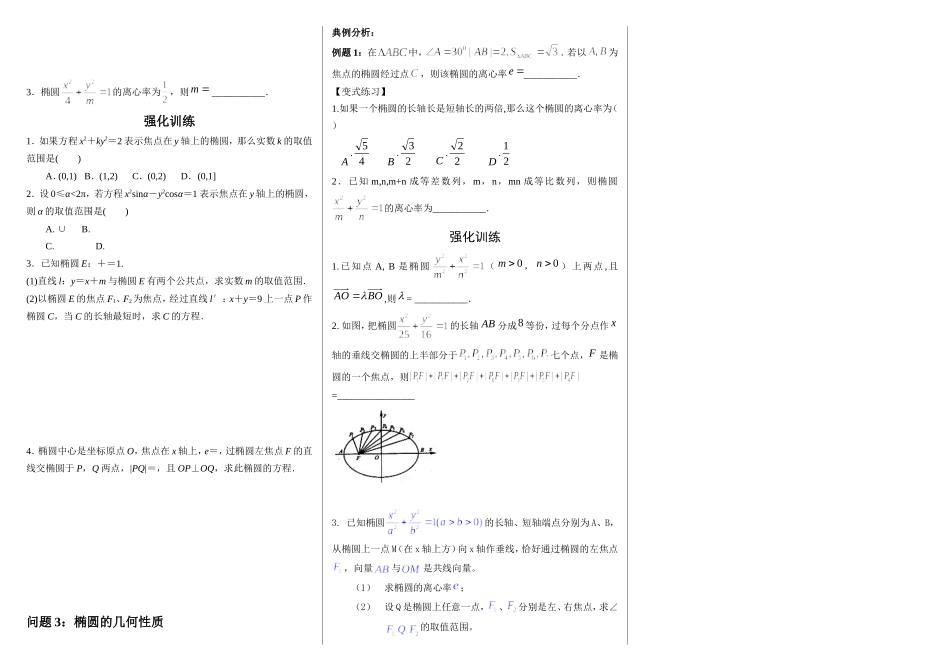 寒假文科数学强化一椭圆基础题目_第2页