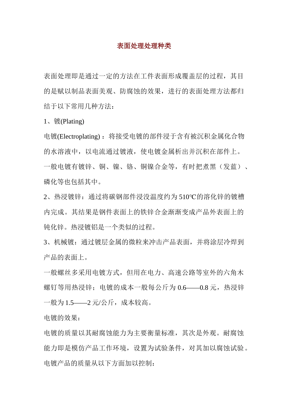 表面处理-价格_第1页