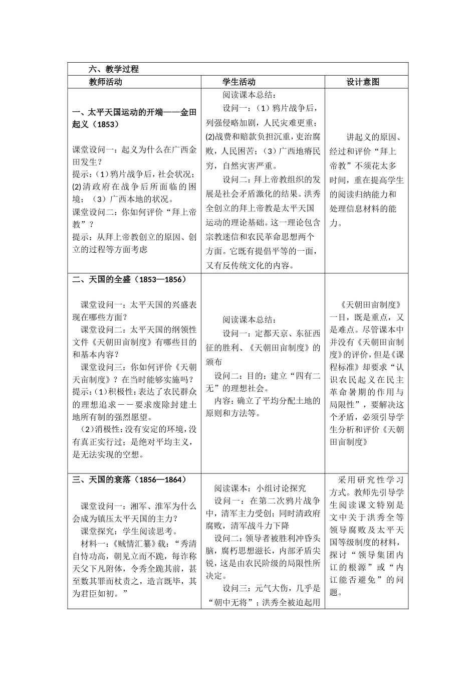 《太平天国运动》教学设计_第2页
