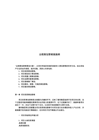 某项目全程策划营销案