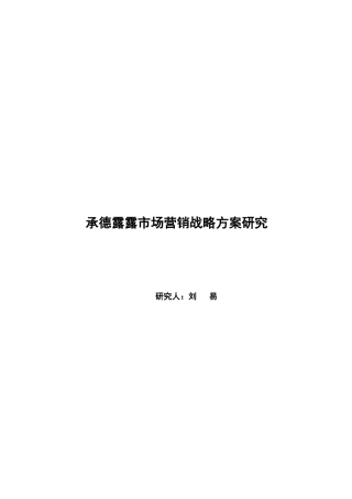 承德露露市场营销战略方案研究