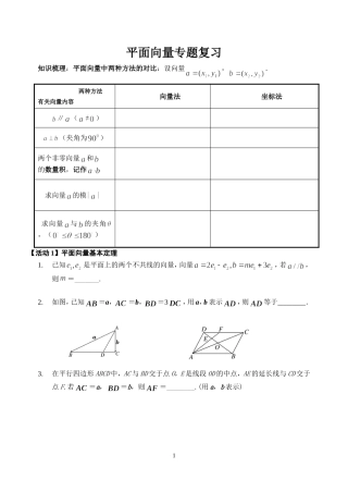 平面向量专题复习