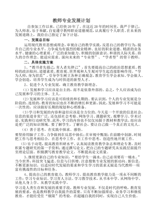 教师专业发展计划