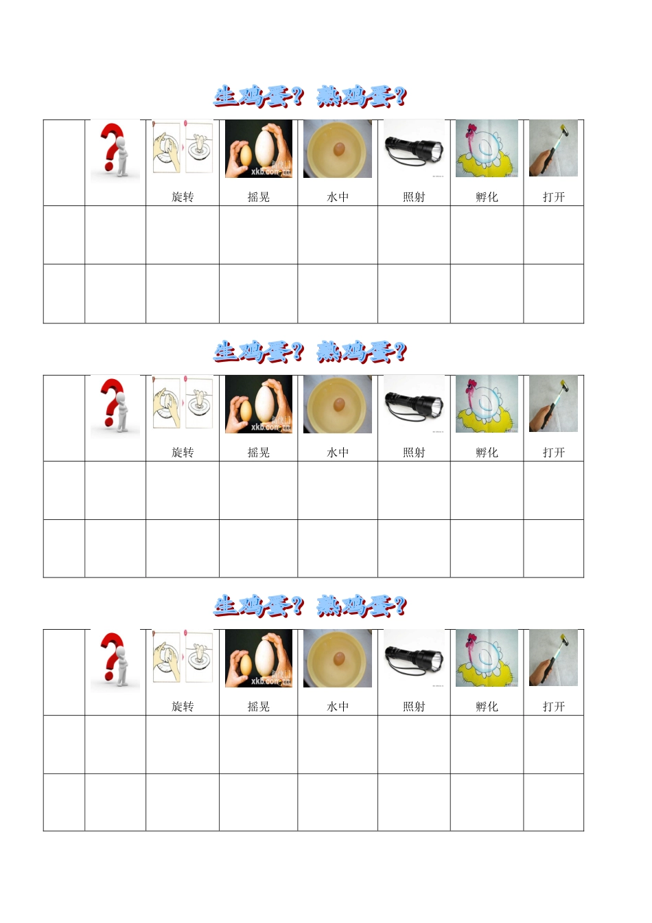生鸡蛋熟鸡蛋表格_第1页