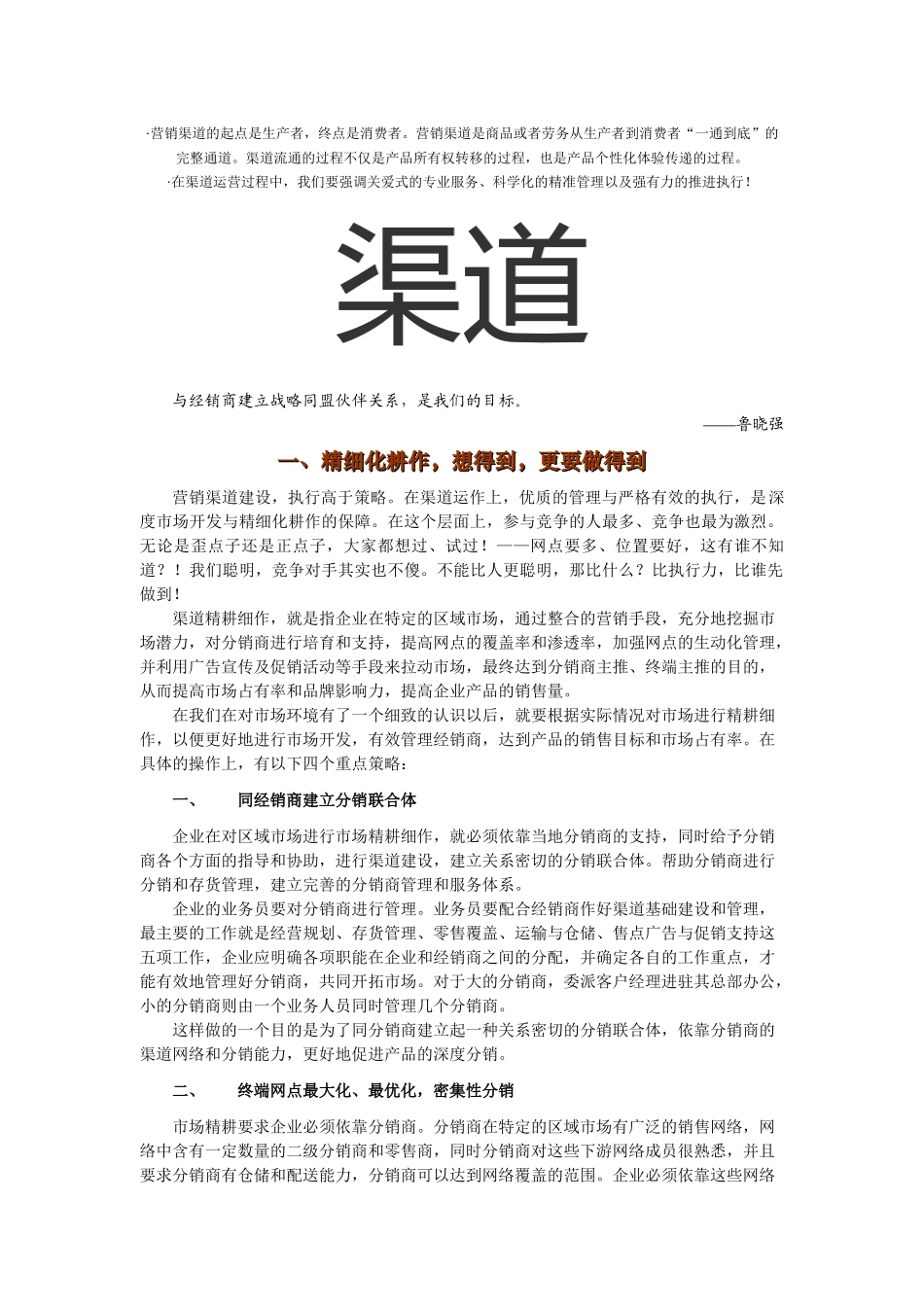 服装行业某品牌内衣营销宝典之渠道策略_第1页