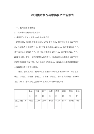 某地楼市概况与中档房产市场报告