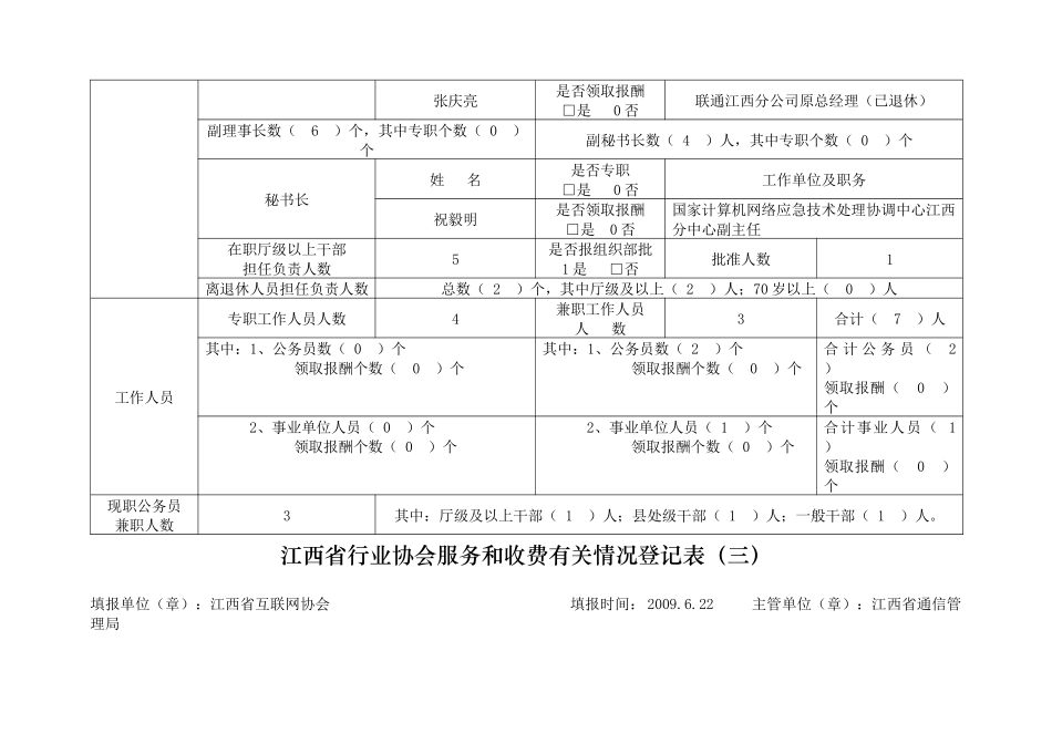 江西省行业协会服务和收费有关情况登记表（一）_第2页