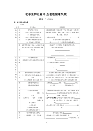 生物总复习学案