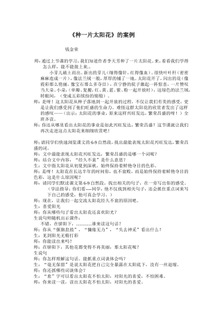 种一片太阳花的案例和反思