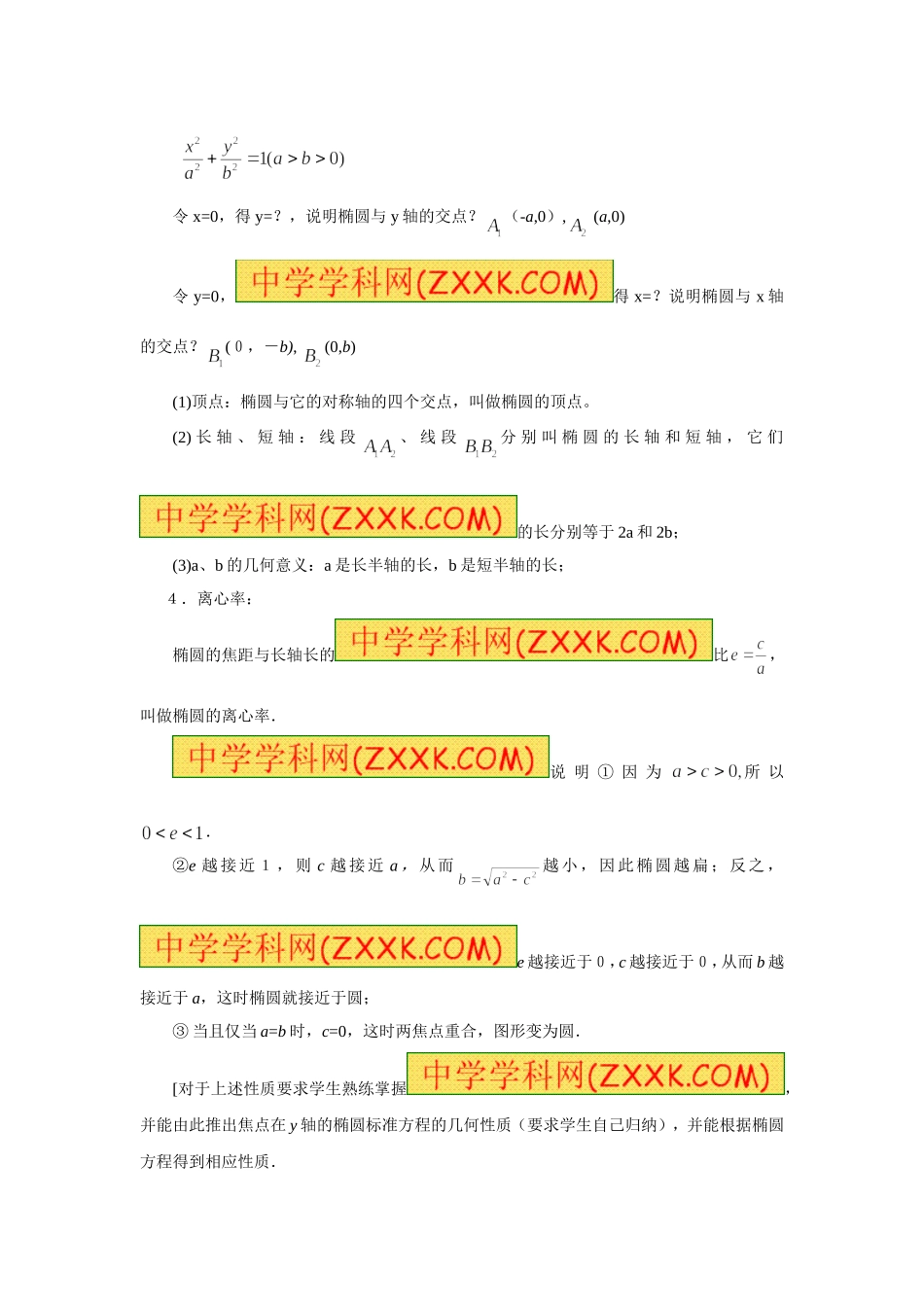 高二数学椭圆的几何性质教案_第2页