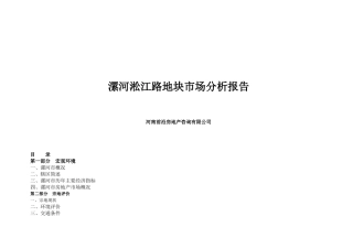 漯河淞江路地块市场分析报告