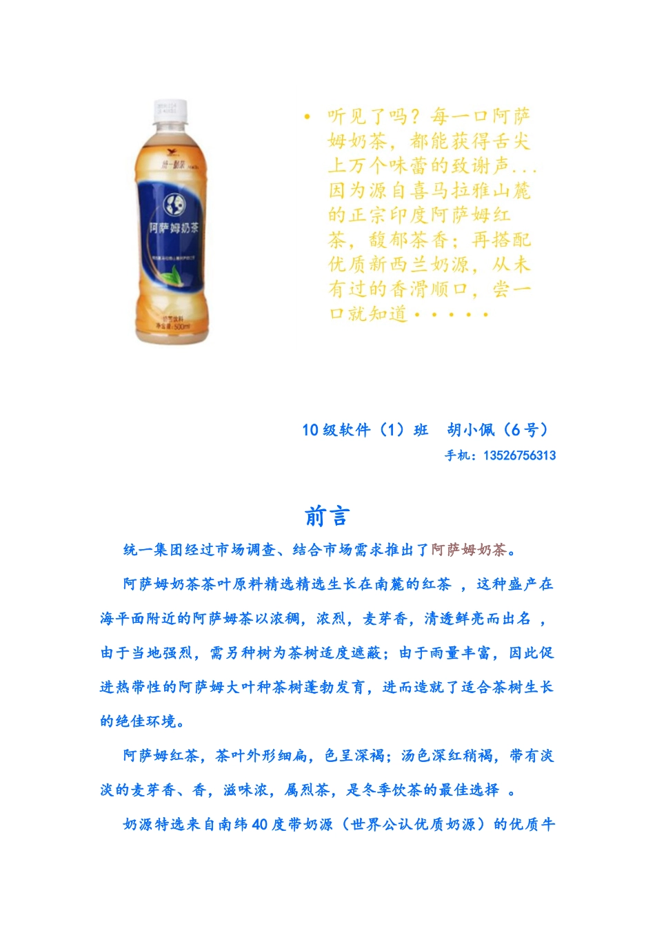 阿萨姆奶茶营销策划书样本_第2页