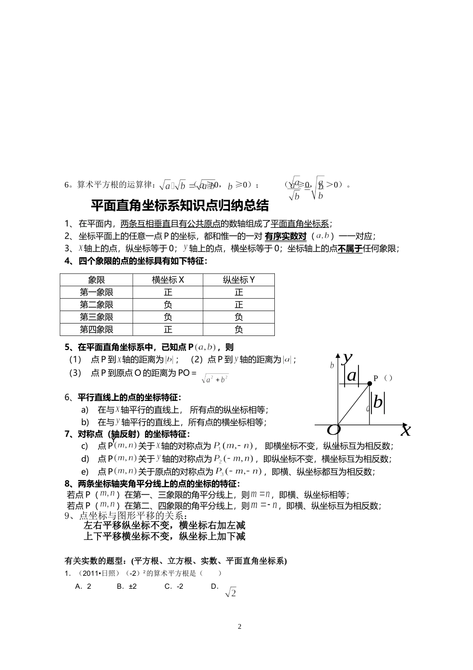 八年级上册数学复习提纲湘教版_第2页