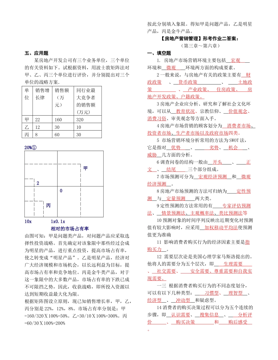 房地产营销管理考核试题_第3页