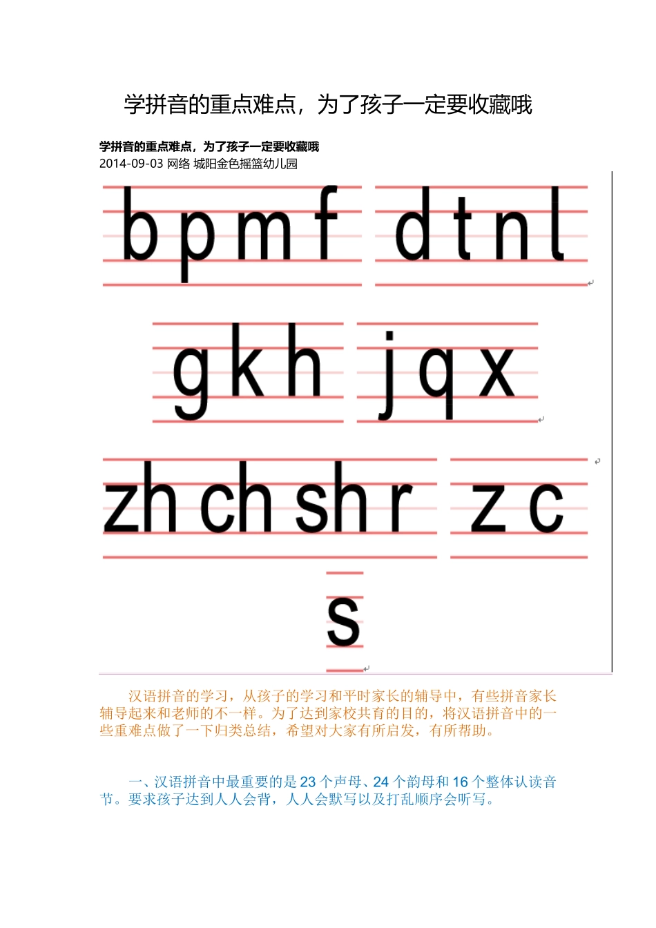 学拼音的重点难点_第1页