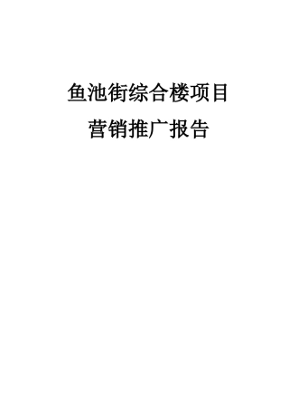 某街综合楼项目营销推广报告