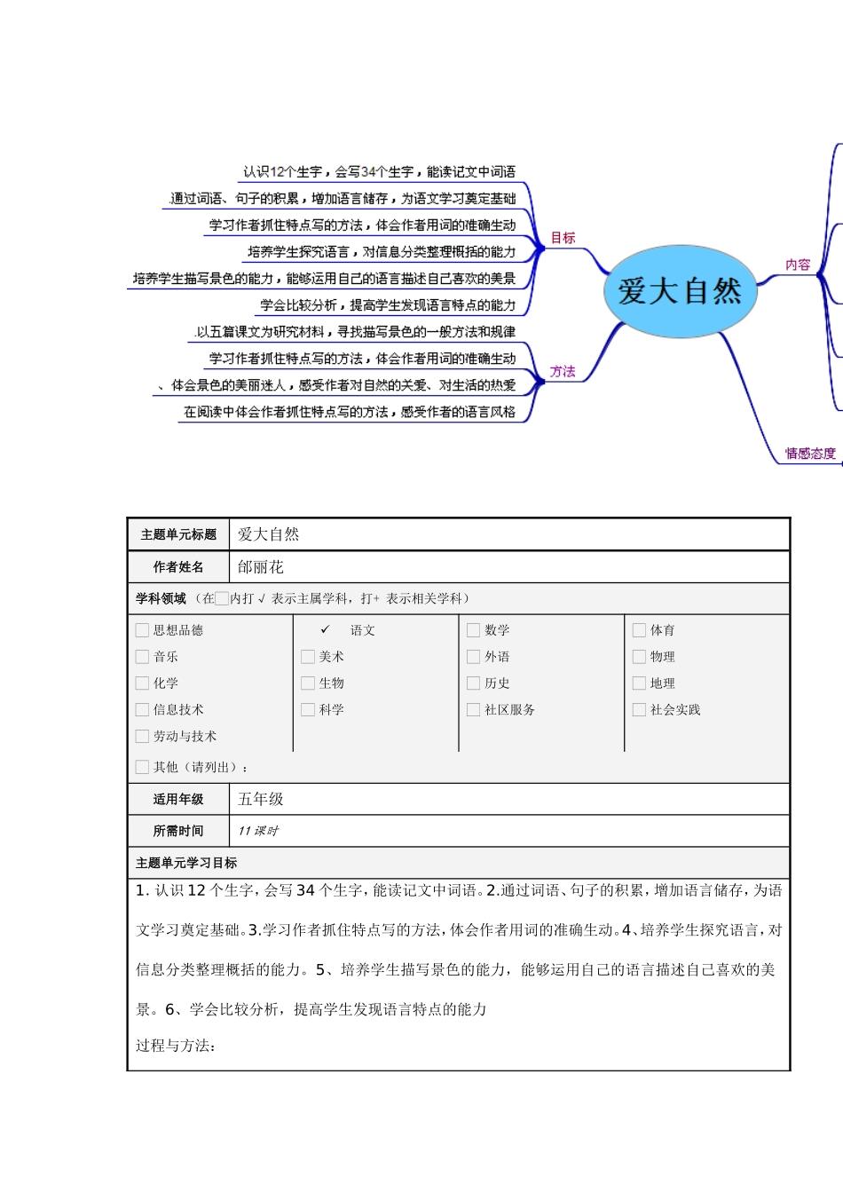 爱大自然主题单元_第1页
