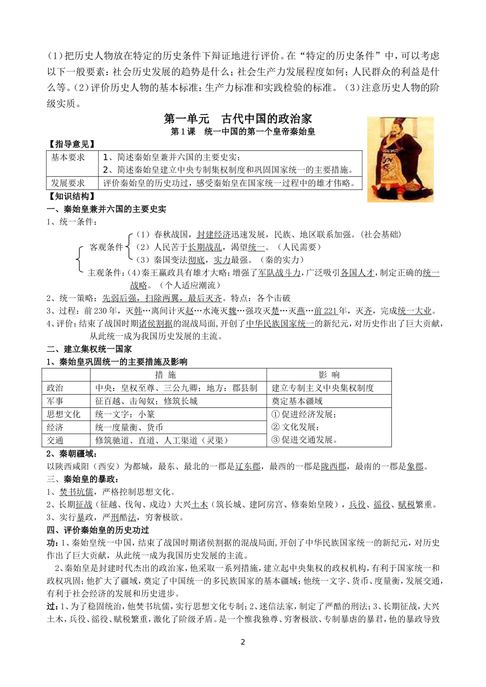 中外历史人物评说复习提纲彭燕_第2页