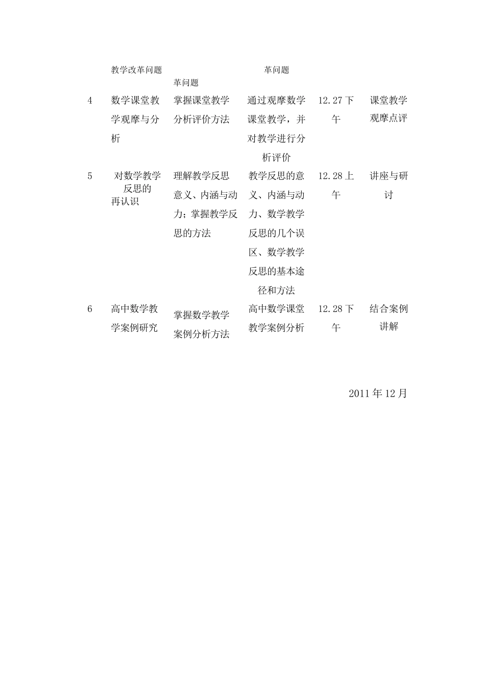 高中数学教师新课程培训方案_第3页