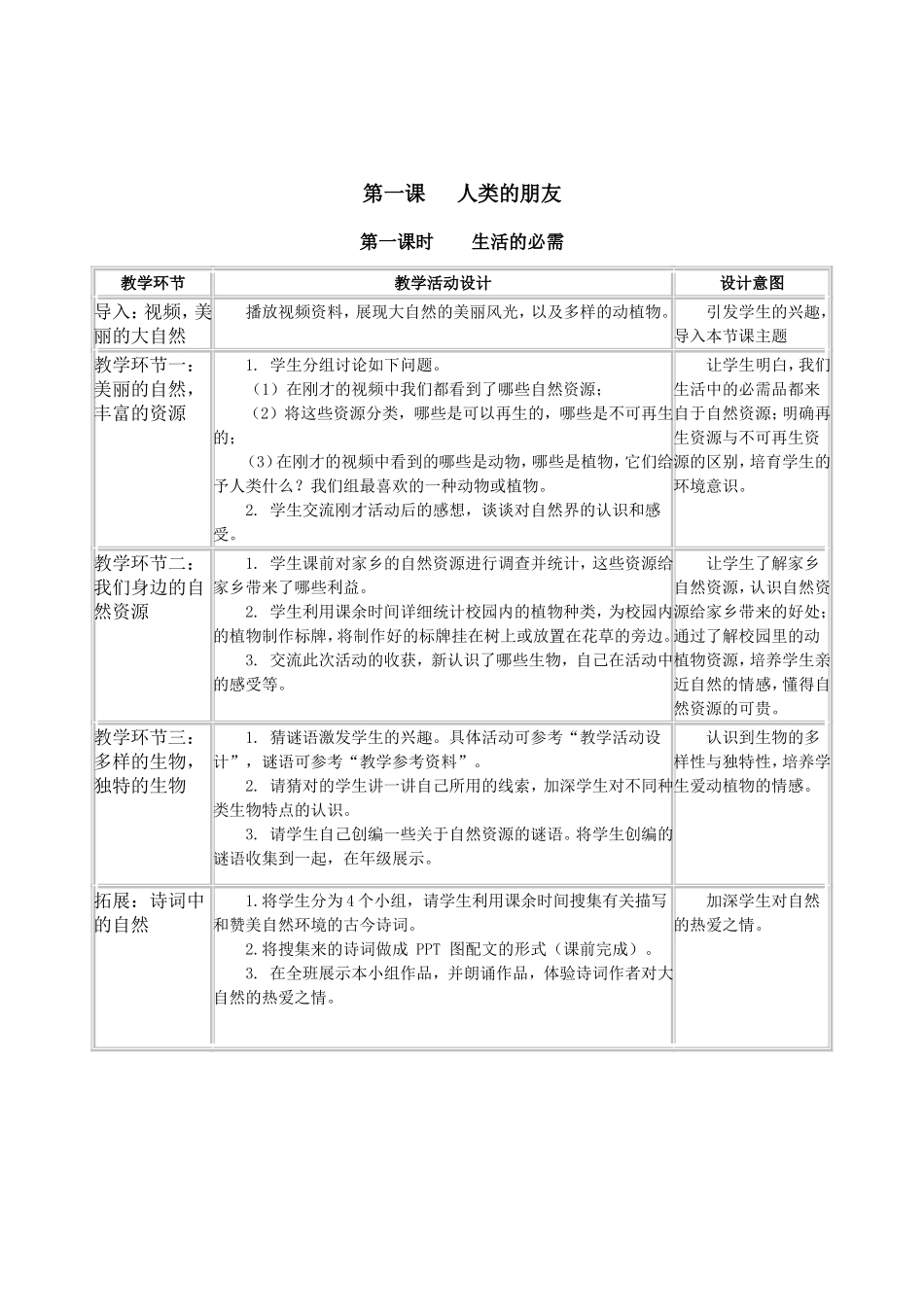 第一课时生活的必需_第1页