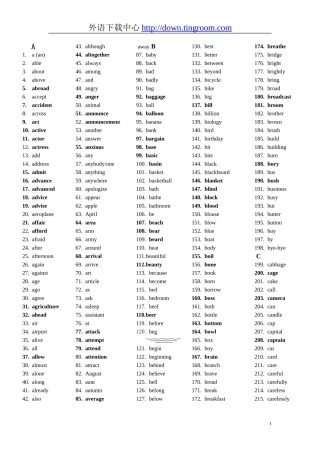 高职类高考英语词汇