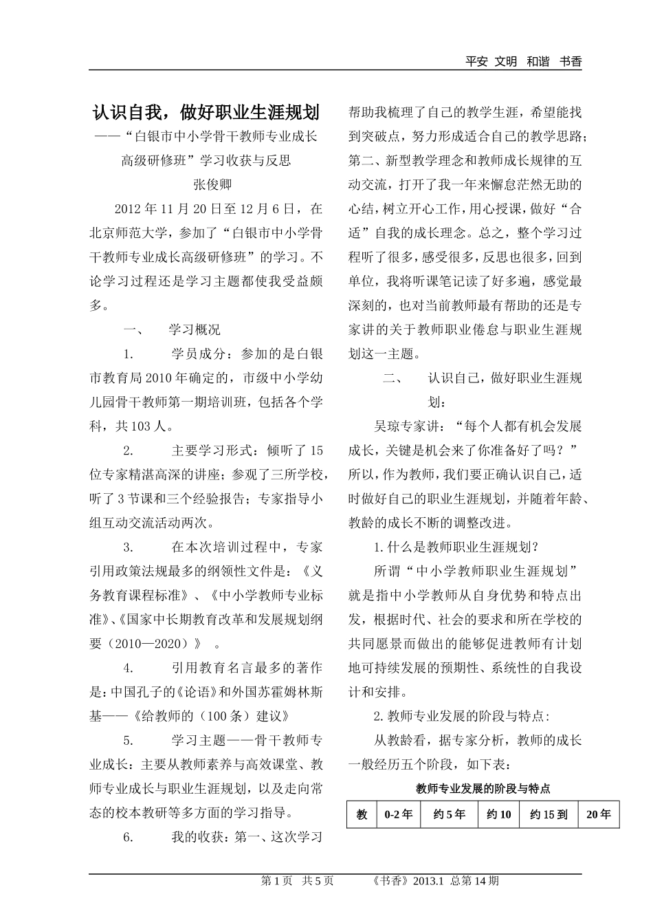 张俊卿教师职业规划_第1页