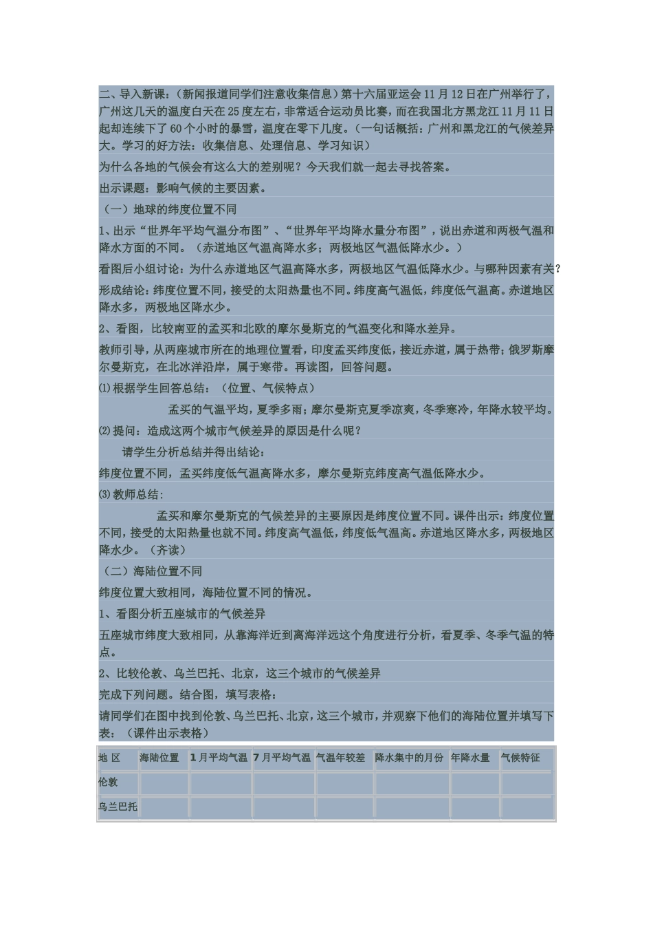 影响气候的因素教学设计_第2页