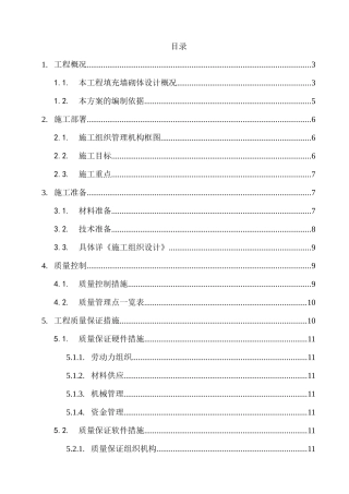 砌体填充墙施工方案(正式版)