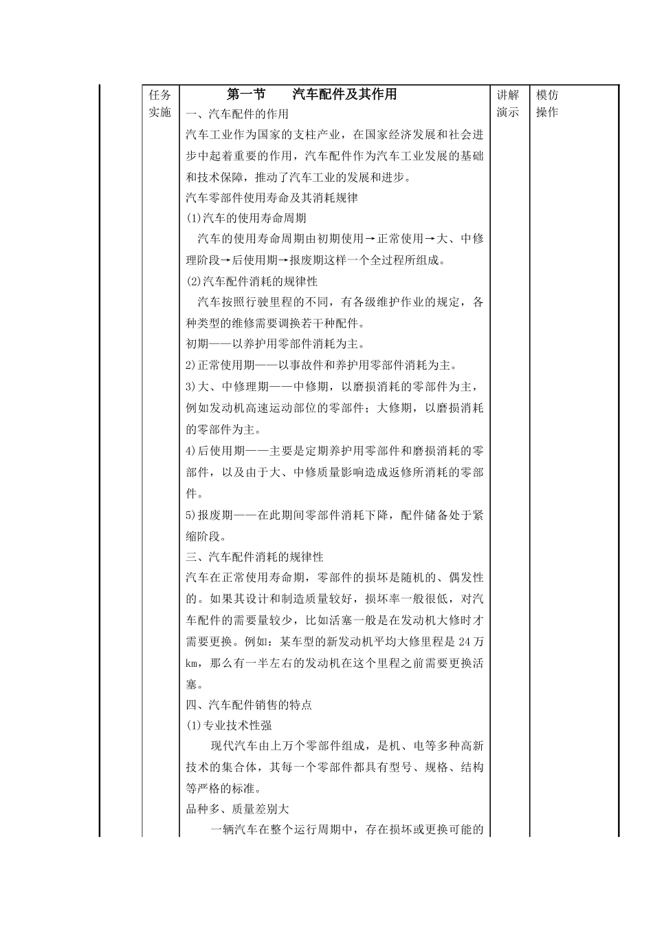 汽车配件管理与营销教案_第3页