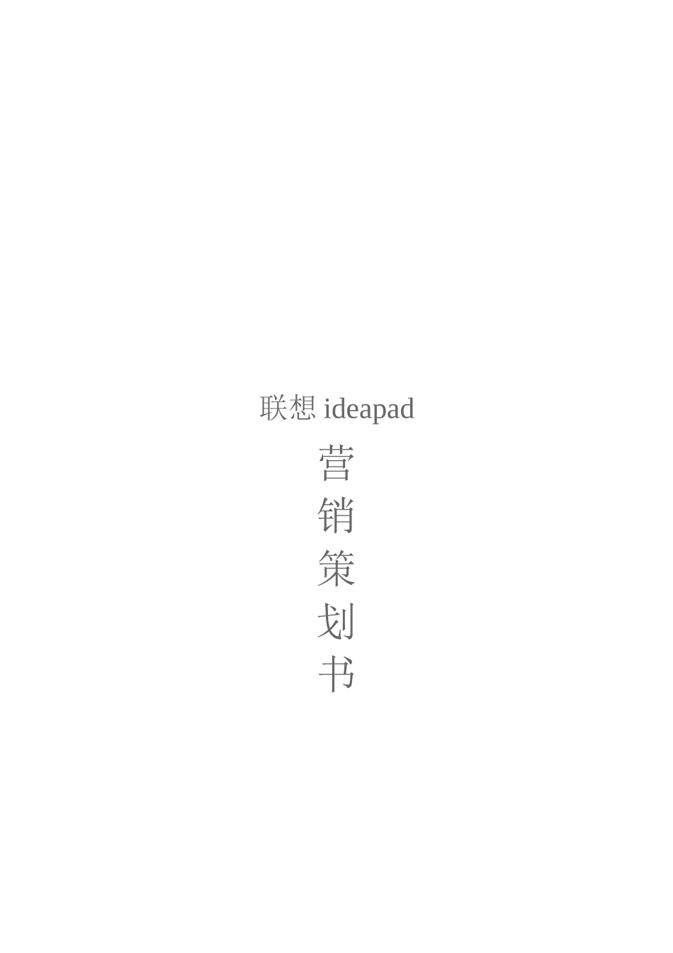 联想ideapad营销策划书样本_第1页