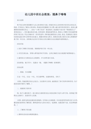 教案《翘鼻子噜噜》