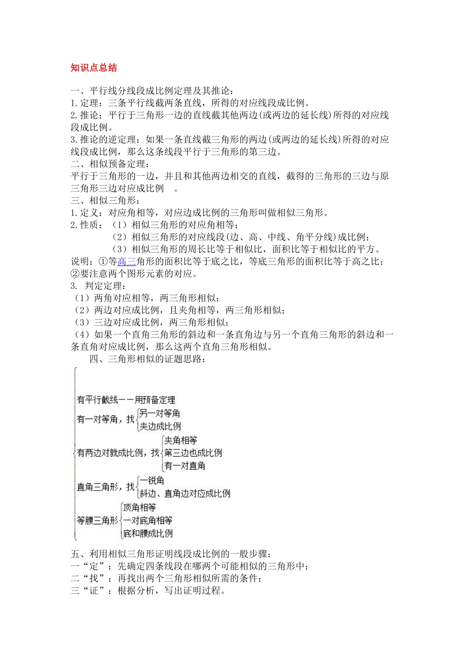 相似三角形知识点复习习题讲解_第1页