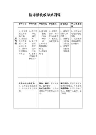 篮球模块教学第四课