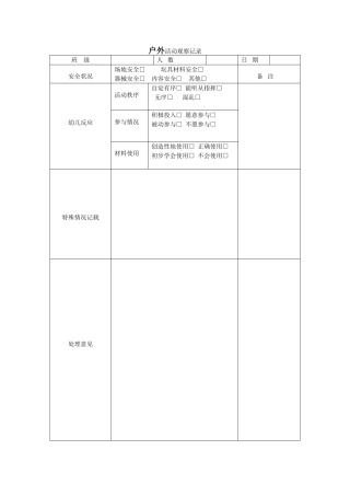 区域活动观察记录表