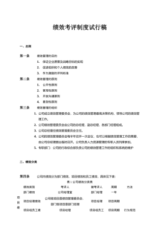 某企业绩效考评制度文件
