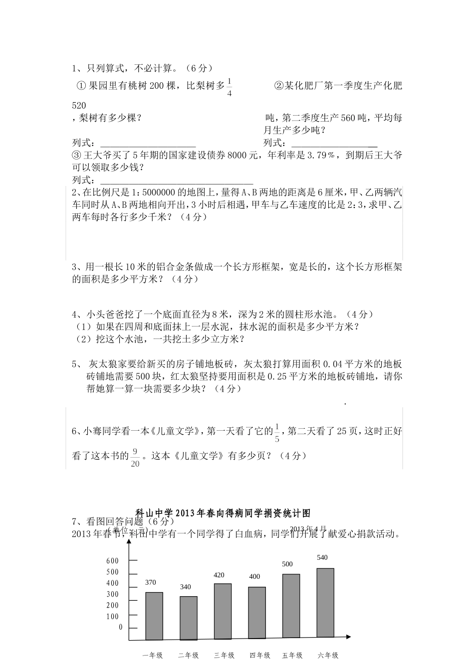 六年级水平测试_第3页