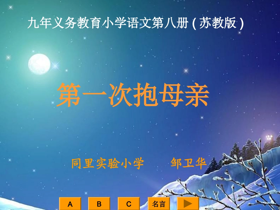 （中小学精品）第一次抱母亲_第1页